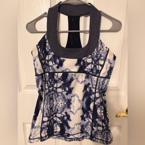 Lululemon scoop neck tank top in inkblot print